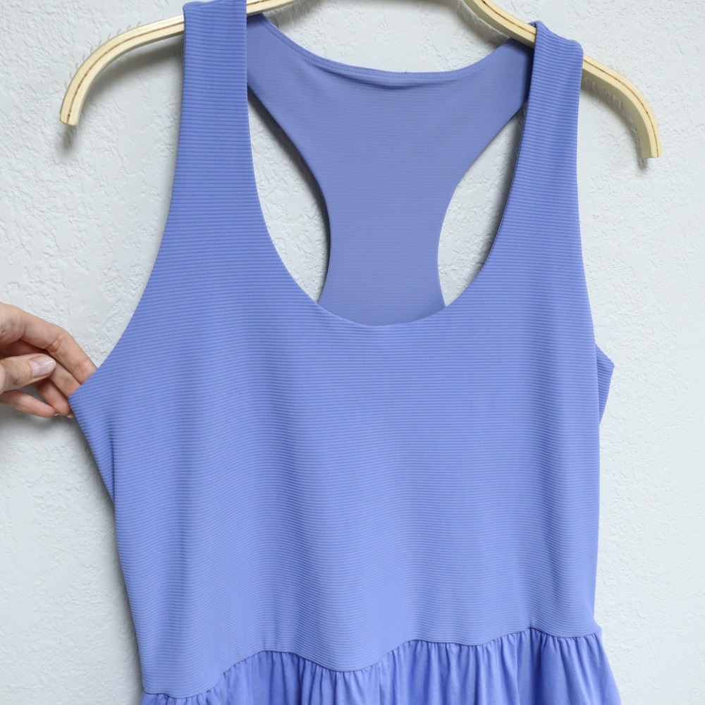 Sweaty Betty Explorer Rib Bodice Racerback Midi Dress 10 Blue Athleisure Pockets - Picture 2 of 11